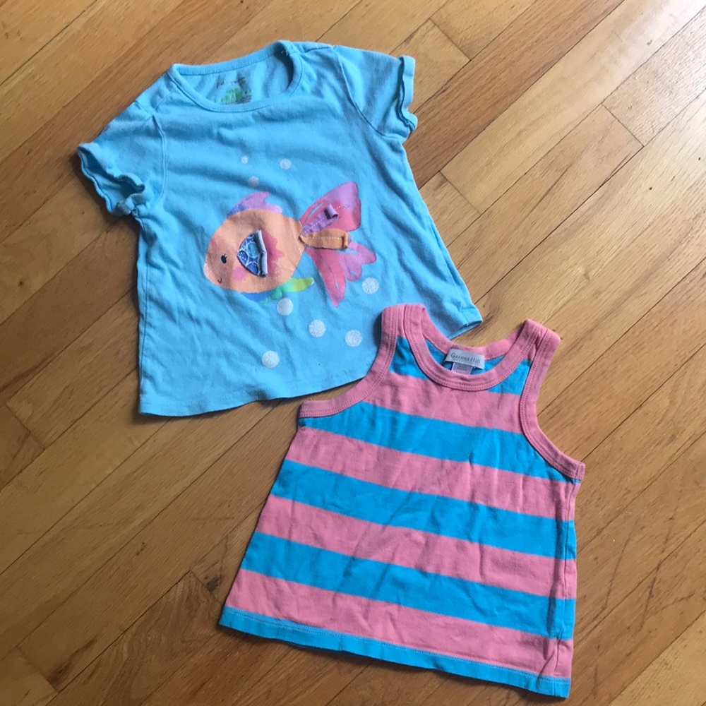 Two Girls Tops Garnet Hill 2T Tank Fish T-Shirt